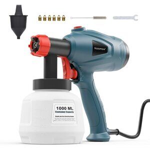 Paint Sprayer, High Power HVLP Spray Gun with 6 Copper Nozzles and 3 Spray